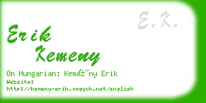 erik kemeny business card
